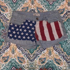 American flag jean shorts